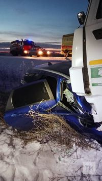 В Бугульминском районе водитель «Лады» погиб после ДТП с «Камазом»