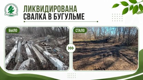 В Бугульме ликвидирована несанкционированная свалка около улицы Нефтяников