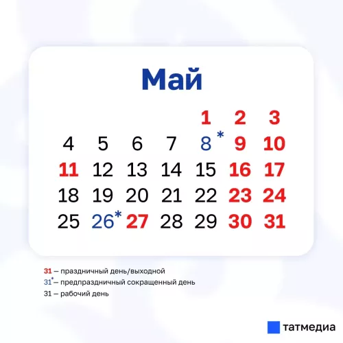Татарстанцев ждет еще одна сокращенная рабочая неделя в конце мая