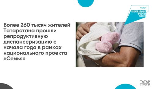 ‎В Татарстане более 260 тысяч человек прошли обследование репродуктивного здоровья