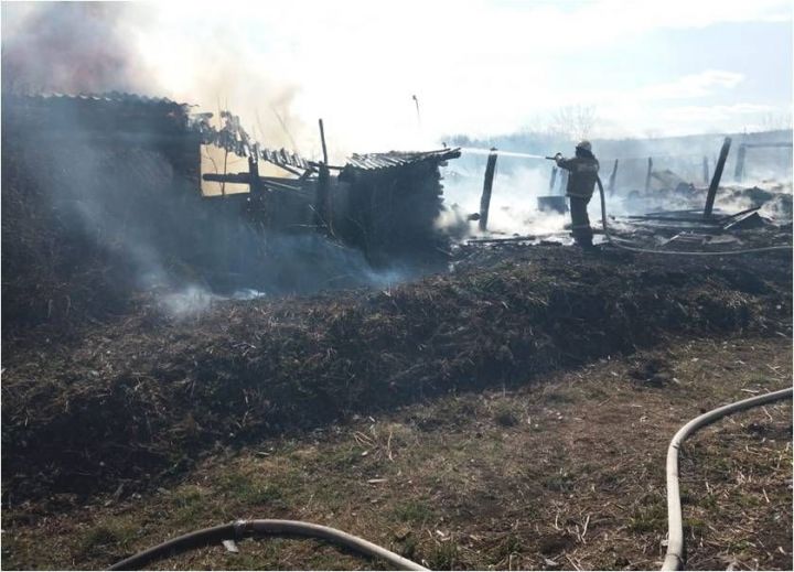 Вчера в Бугульминском районе сгорела частная постройка