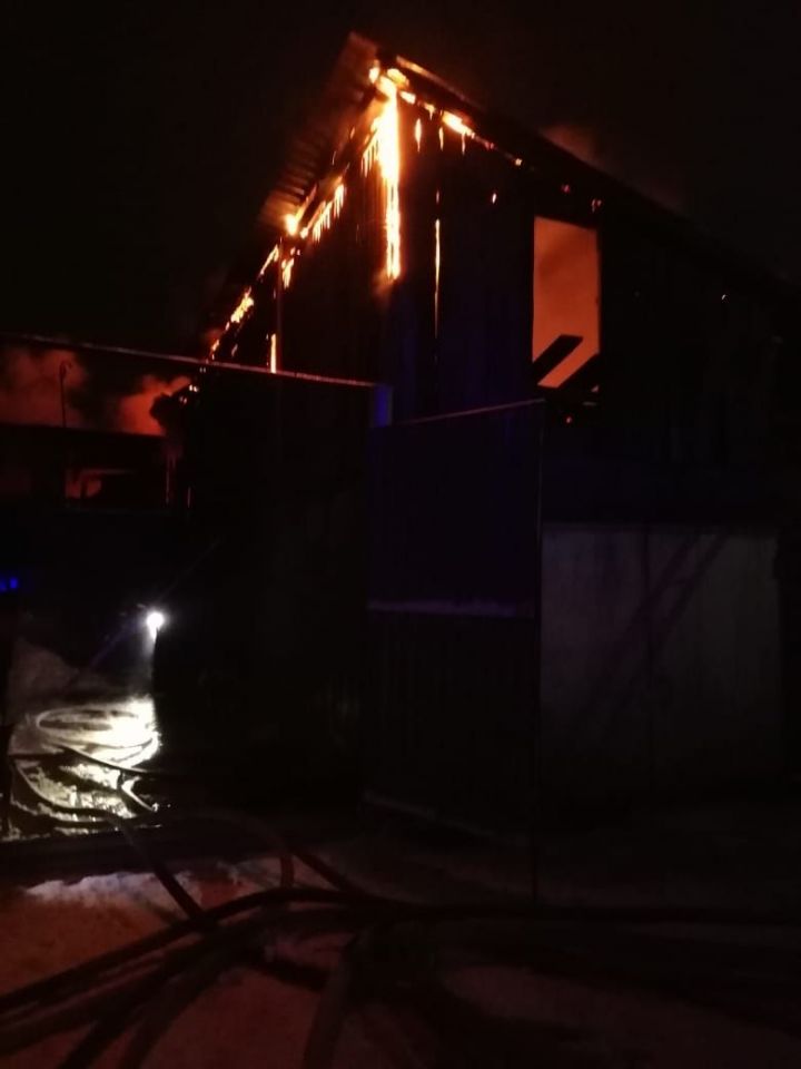 В Бугульме пожарные ликвидировали горение сарая