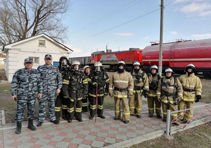 Пожарный поезд станции Бугульма принял участие в пожарно-тактических  учениях