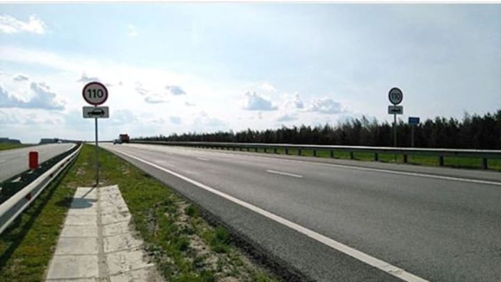 В некоторых районах Татарстана увеличили максимальную скорость до 110 км/ч
