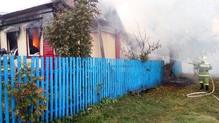 Школьница вытащила из горящего дома двух братишек