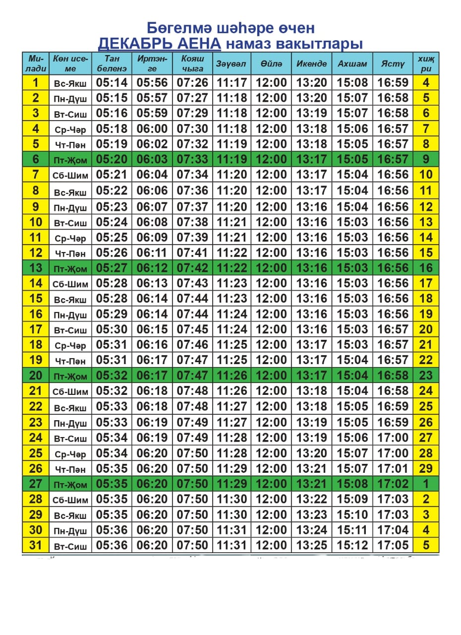 Время намаза казань 2023