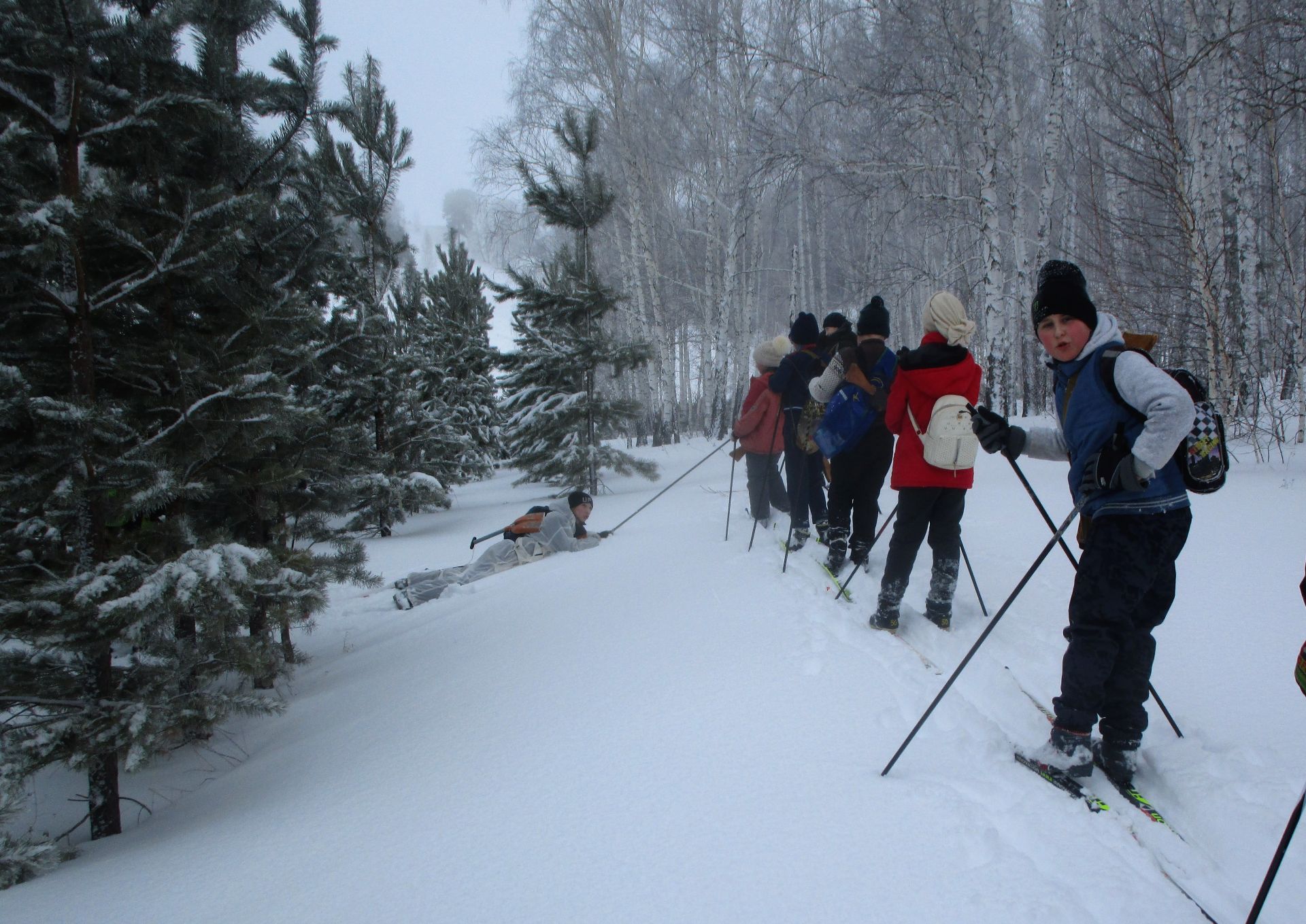 Подгорненские школьники ощутили себя в роли солдат-лыжников