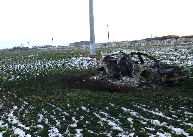 В Татарстане водитель погиб в страшном ДТП, машина сгорела дотла