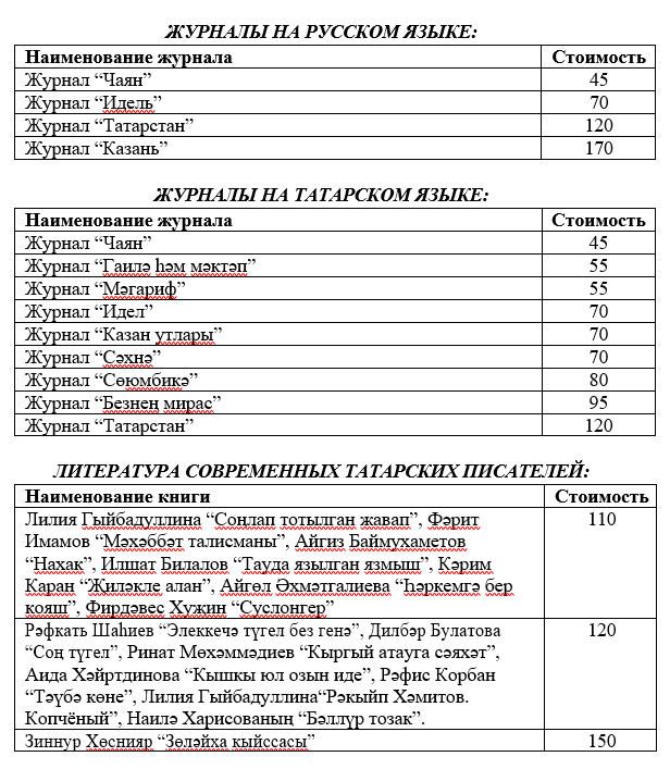 Редакция «Бугульминской газеты» реализует продажу республиканских журналов и книг