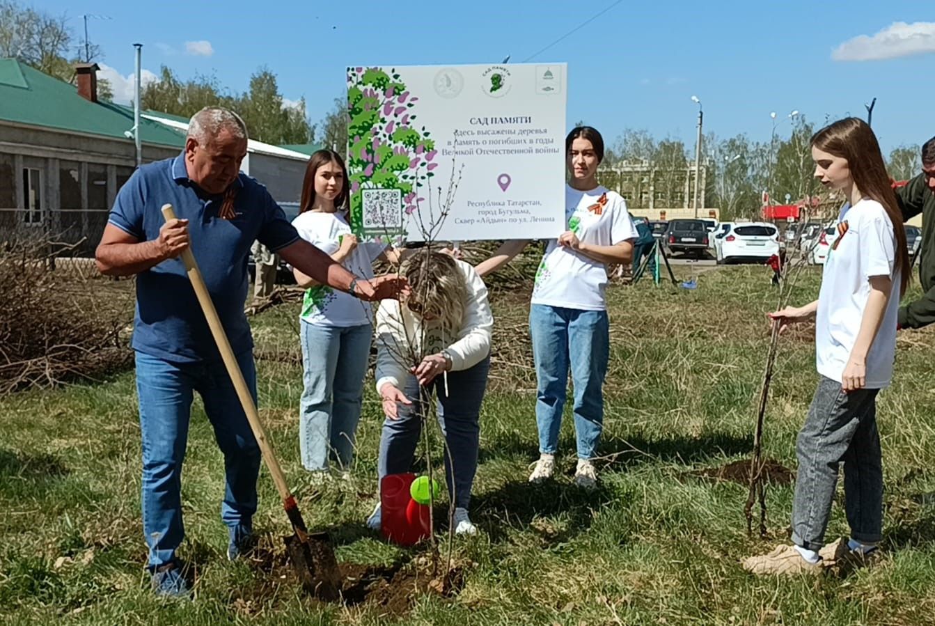 Сегодня в парке Бугульмы высадили более 200 деревьев в рамках акции «Сад памяти»