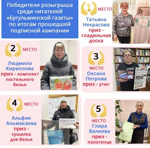 Подписчики «Бугульминской газеты» выиграли призы от любимой районки