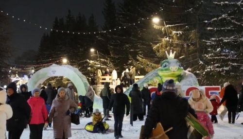 В Бугульме слепили самую длинную снежную змею в России