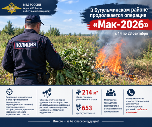 В Бугульминском районе продолжается операция «Мак-2026»