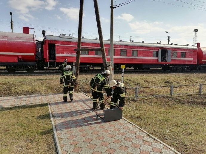 Куйбышев тимер юлының Урыссу станциясендә ЭЦ посты бинасында янгын-тактик өйрәнүләр узды.