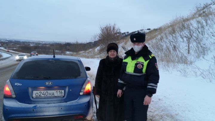 Автоинспекторы из РТ помогли автоледи выбраться из снежного плена