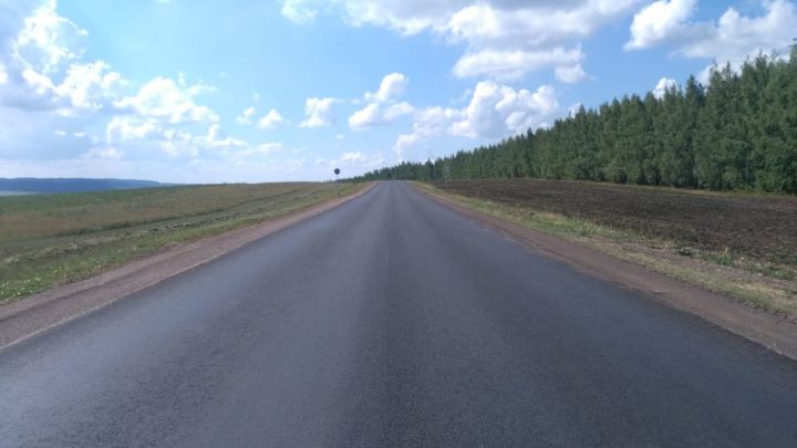 В Татарстане завершен ремонт участка дороги Азнакаево – Ютаза – М-5