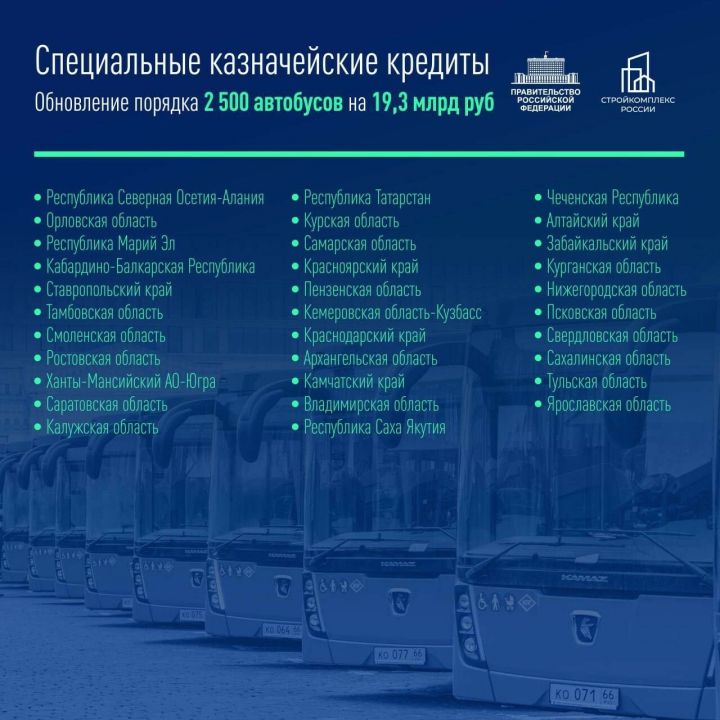 Татарстану одобрены заявки на обновление автобусного парка