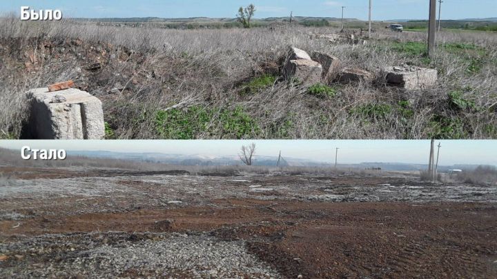 Бөгелмә районында рөхсәтсез төзелеш калдыклары чүплеген бетергәннәр